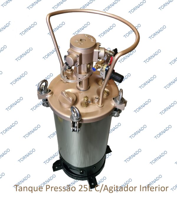 Tanque de Pressão para Pintura 25 L - Aço Inox 304 ( Saída inferior ) Sem agitador