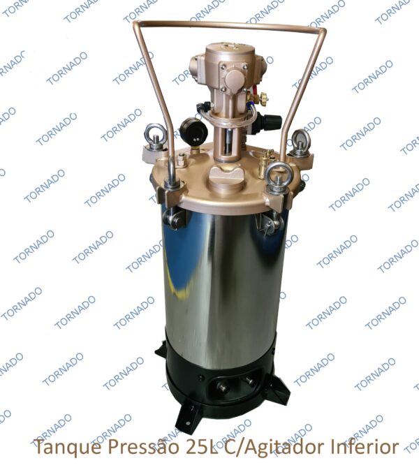 Tanque de Pressão para Pintura 25 L - Aço Inox 304 ( Saída inferior ) Sem agitador - Imagem 2