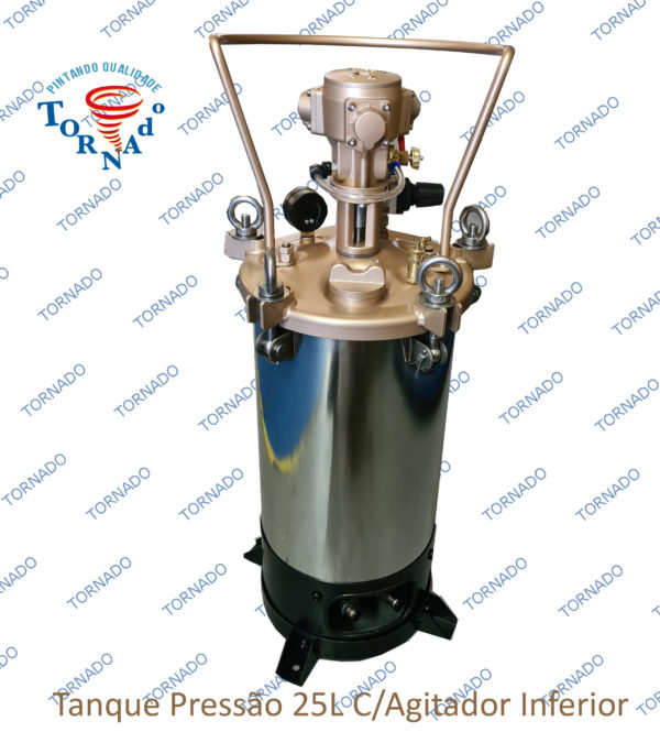 Tanque de Pressão para Pintura 25 L -  Aço inox 304 ( Saída Inferior ) Com agitador - Imagem 3